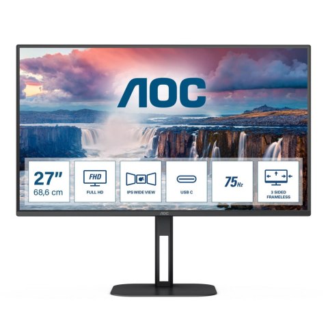 AOC Monitor AOC 27" 27V5CE/BK HDMI USB-C(tryb DP) głośniki 3Wx2