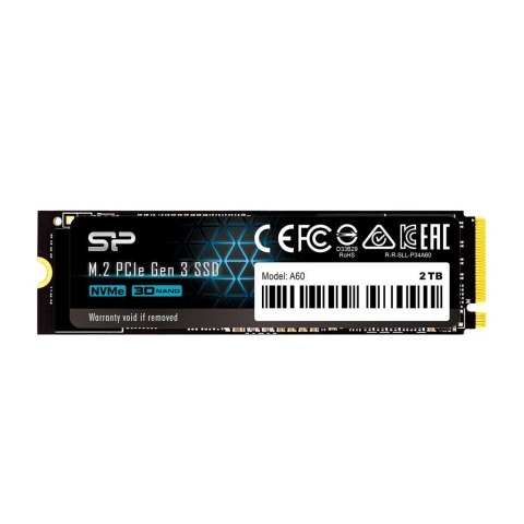 Silicon Power Dysk SSD Silicon Power A60 2TB M.2 2280 PCIe Gen3x4 NVMe (2200/1600 MB/s) Silicon Power Dysk SSD Silicon Power A60 2TB M.2 2280 PCIe Gen3x4 NVMe (2200/1600 MB/s)