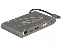 Delock Replikator portów Delock USB Type-C (M) - Mic, Audio, HDMI, LAN, 3x USB 3.0 + zasilanie szary
