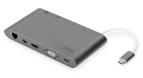 Digitus Stacja dokująca DIGITUS USB Typ C 11-portów Dual Monitor 4K 30Hz PD 2.0 Digitus Stacja dokująca DIGITUS USB Typ C 11-portów Dual Monitor 4K 30Hz PD 2.0