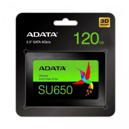ADATA Dysk SSD ADATA Ultimate SU650 120GB 2,5" SATA3 (520/320 MB/s) 7mm, 3D NAND / Black Retail