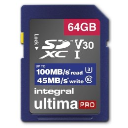 INTEGRAL Karta pamięci SDXC INTEGRAL High Speed V30 UHS-I U3 64GB