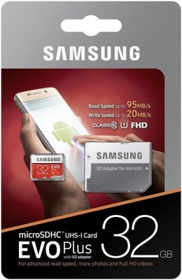 Samsung Karta pamięci Samsung 32GB MicroSDHC Evo Plus + adapter SD