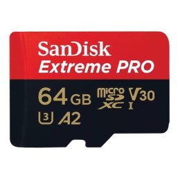 SanDisk Karta pamięci MicroSDXC SanDisk EXTREME PRO 64GB 200/90 MB/s A2 C10 V30 UHS-I U3