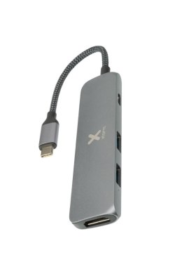 Xtorm Replikator portów Xtorm USB-C Hub 4-in-1 (pleciony kabel) szary