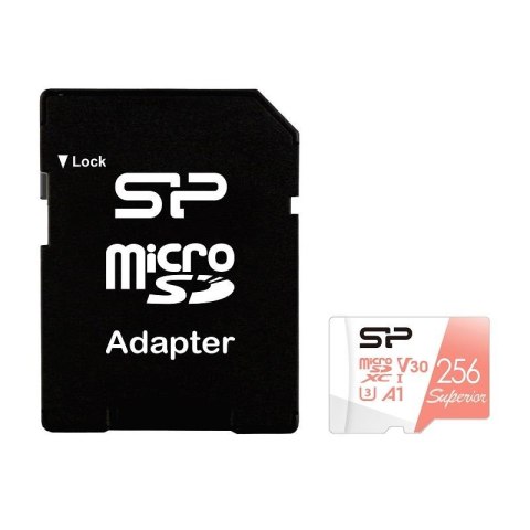 Silicon Power Karta pamięci Silicon Power microSDXC Superior 256GB V30 UHS-1 U3 A1 + ADAPTER Silicon Power Karta pamięci Silicon Power microSDXC Superior 256GB V30 UHS-1 U3 A1 + ADAPTER