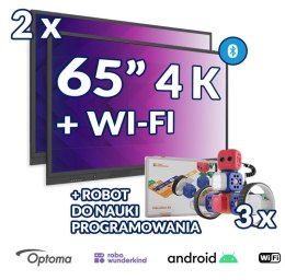 OPTOMA Zestaw interaktywny (wariant 5) 2x Monitor interaktywny OPTOMA 65" 4K z Androidem 8.0 i WiFi + 3x robot do nauki programowania R