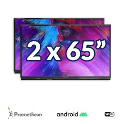 Promethean Zestaw interaktywny (wariant 9) 2x Monitor interaktywny 65" 4K z Androidem 8.0 marki Promethean
