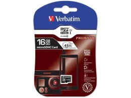 VERBATIM Karta pamięci MicroSDHC Verbatim 16GB Class 10