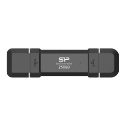 SILICON POWER Dysk zewnętrzny SSD Silicon Power DS72 250GB USB-A USB-C 1050/850 MB/s Czarny