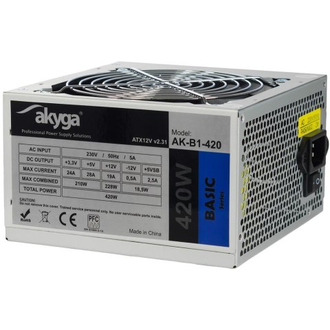 AKYGA Zasilacz ATX 420W Akyga Basic AK-B1-420 Fan12cm P4 3xSATA AKYGA Zasilacz ATX 420W Akyga Basic AK-B1-420 Fan12cm P4 3xSATA
