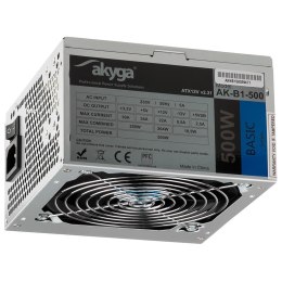 AKYGA Zasilacz ATX 500W Akyga Basic AK-B1-500E Fan12cm P4 3xSATA