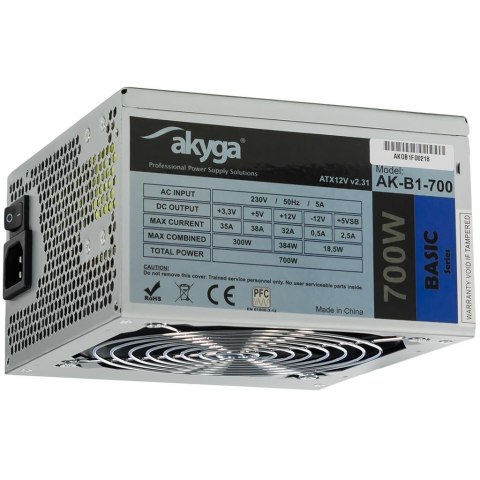AKYGA Zasilacz ATX 700W Akyga Basic AK-B1-700 Fan12cm P8 5xSATA PCI-E AKYGA Zasilacz ATX 700W Akyga Basic AK-B1-700 Fan12cm P8 5xSATA PCI-E