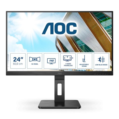 AOC Monitor AOC 23,8" 24P2QM VGA DVI HDMI DP USB 3.0x4 głośniki 2x2W