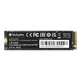 VERBATIM Dysk SSD Verbatim Vi3000 1TB M.2 PCIe Gen3 NVME 2280 (3300/3000 MB/s)