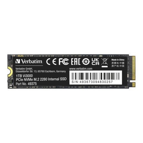 Verbatim Dysk SSD Verbatim Vi3000 1TB M.2 2280 PCIe Gen3 NVME (3300/3000 MB/s) Verbatim Dysk SSD Verbatim Vi3000 1TB M.2 2280 PCIe Gen3 NVME (3300/3000 MB/s)