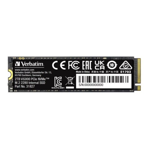 Verbatim Dysk SSD Verbatim Vi5000 2TB M.2 2280 PCIe Gen4 NVME (5000/4300 MB/s) Verbatim Dysk SSD Verbatim Vi5000 2TB M.2 2280 PCIe Gen4 NVME (5000/4300 MB/s)