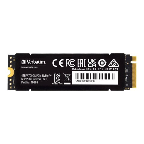 VERBATIM Dysk SSD Verbatim Vi7000G 4TB M.2 PCIe Gen4 NVME 2280 (7000/6400 MB/s)