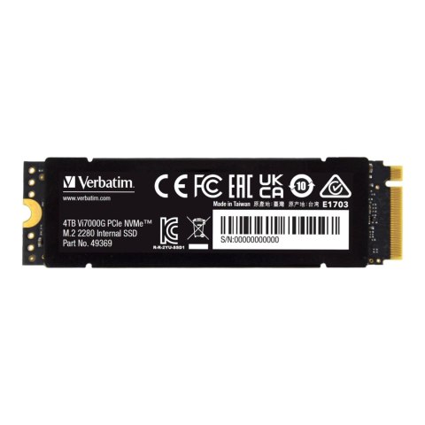Verbatim Dysk SSD Verbatim Vi7000G 4TB M.2 2280 PCIe Gen4 NVME (7000/6400 MB/s) Verbatim Dysk SSD Verbatim Vi7000G 4TB M.2 2280 PCIe Gen4 NVME (7000/6400 MB/s)