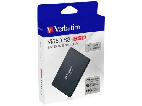 Verbatim Dysk SSD wewnętrzny Verbatim Vi550 S3 1TB 2.5" SATA III czarny Verbatim Dysk SSD wewnętrzny Verbatim Vi550 S3 1TB 2.5" SATA III czarny