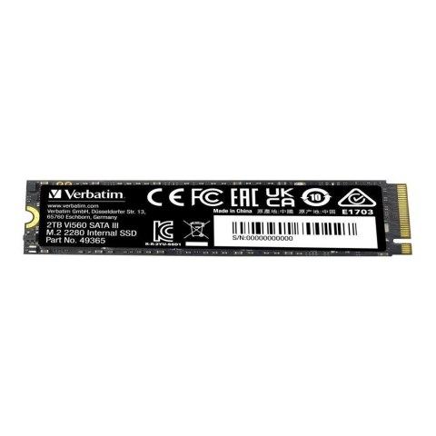 Verbatim Dysk SSD wewnętrzny Verbatim Vi560 S3 2TB M.2 2280 SATA Verbatim Dysk SSD wewnętrzny Verbatim Vi560 S3 2TB M.2 2280 SATA