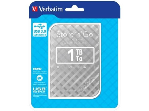 Verbatim Dysk zewnętrzny Verbatim 1TB Store 'n' Go 2.5" srebrny USB Verbatim Dysk zewnętrzny Verbatim 1TB Store 'n' Go 2.5" srebrny USB