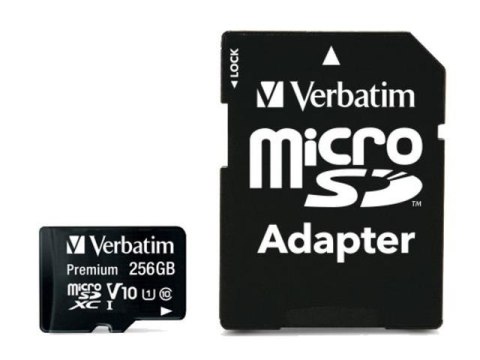 Verbatim Karta pamięci Micro SDXC Verbatim 256GB Class 10 UHS-1 + adapter SD Verbatim Karta pamięci Micro SDXC Verbatim 256GB Class 10 UHS-1 + adapter SD