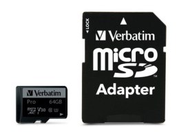 VERBATIM Karta pamięci Micro SDXC Verbatim 64GB Class 10 UHS-1 + adapter SD