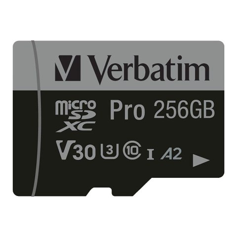 Verbatim Karta pamięci Micro SDXC Verbatim Pro U3 256GB (100/90 MB/s) Class 10 U3 V30 + adapter Verbatim Karta pamięci Micro SDXC Verbatim Pro U3 256GB (100/90 MB/s) Class 10 U3 V30 + adapter