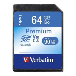 VERBATIM Karta pamięci SDXC Verbatim Premium U1 64GB (90 MB/s) Class 10 UHS-1 V10