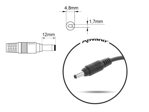 Przewód do zasilacza / ładowarki Compaq (4.8x1.7 zwężona) Przewód do zasilacza / ładowarki Compaq (4.8x1.7 zwężona)