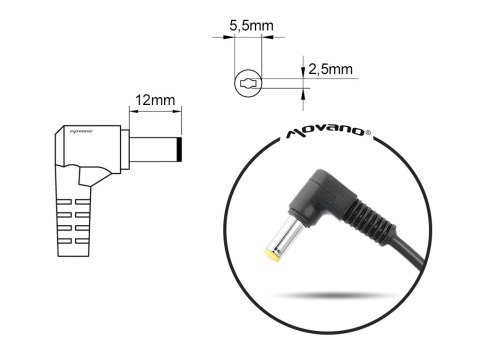 Zasilacz samochodowy Movano 19v 3.42a (5.5x2.5) 65W do Asus, Toshiba, Lenovo, MSI, itd Zasilacz samochodowy Movano 19v 3.42a (5.5x2.5) 65W do Asus, Toshiba, Lenovo, MSI, itd