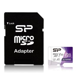 Silicon Power Karta pamięci Silicon Power microSDXC Superior Pro 128GB V30 UHS-1 U3 A1 + ADAPTER microSD-SD