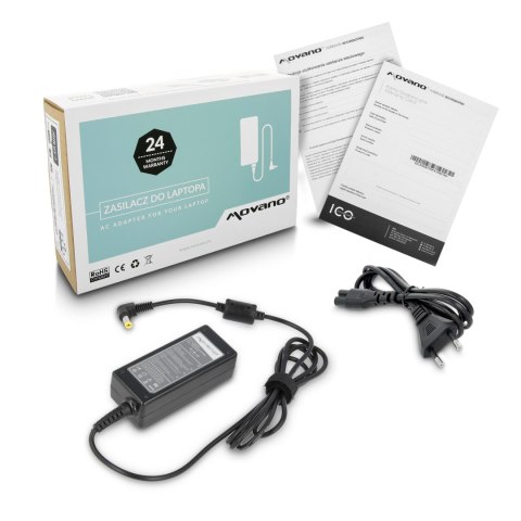 Zasilacz Movano 19v 2.1a (5.5x1.7) 40W do Acer, Packard Bell Zasilacz Movano 19v 2.1a (5.5x1.7) 40W do Acer, Packard Bell