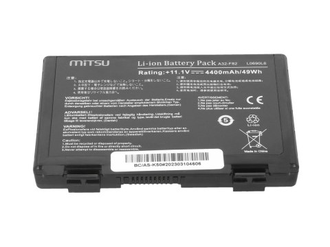 Bateria Mitsu do Asus F82, K40, K50, K60, K70 Bateria Mitsu do Asus F82, K40, K50, K60, K70