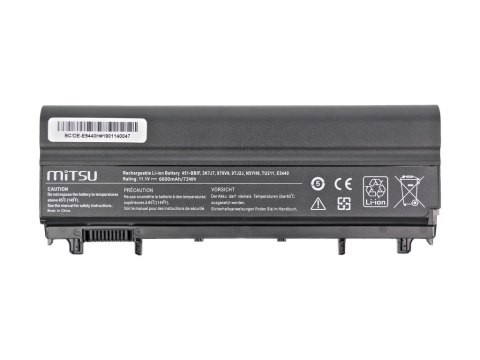 Bateria Mitsu do Dell Latitude E5440, E5540 (6600mAh) Bateria Mitsu do Dell Latitude E5440, E5540 (6600mAh)
