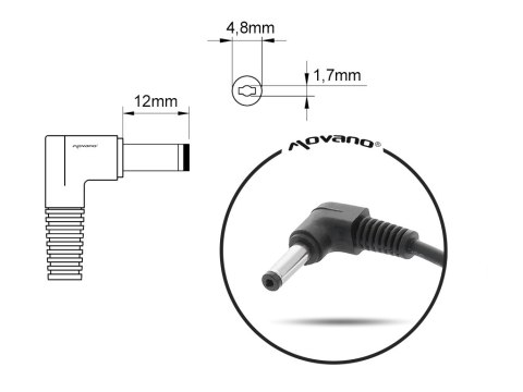 Zasilacz Movano 10.5v 4.3a (4.8x1.7) 45W do Sony Zasilacz Movano 10.5v 4.3a (4.8x1.7) 45W do Sony