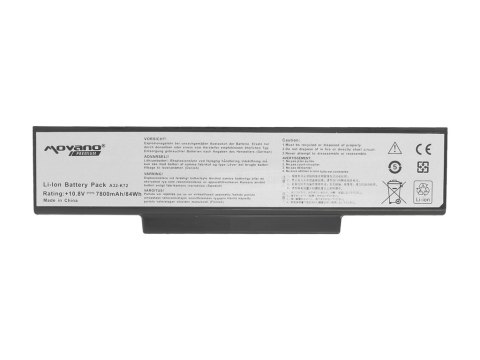 Bateria Movano Premium do Asus K72, K73, N73, X77 (7800mAh) Bateria Movano Premium do Asus K72, K73, N73, X77 (7800mAh)