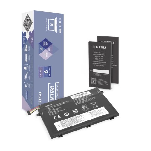 Bateria Mitsu do Lenovo ThinkPad E480, E580 Bateria Mitsu do Lenovo ThinkPad E480, E580