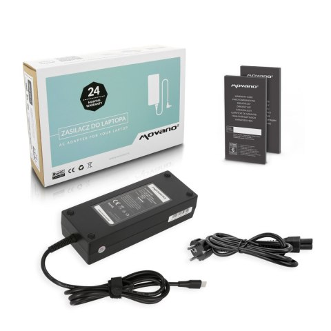 Zasilacz Movano 130W USB type C USB-C (black) Zasilacz Movano 130W USB type C USB-C (black)