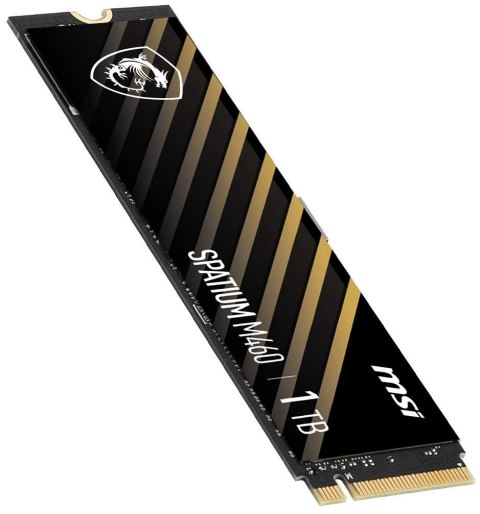 MSI Dysk SSD MSI SPATIUM M460 1TB PCIe Gen4x4 NVMe M.2 2280 (5000/4500 MB/s) 3D NAND