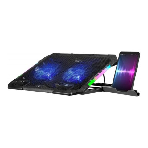 Defender Podstawka chłodząca Defender NS-502 laptop notebook 15.6-17.3" 2xUSB 2 fans podświetlenie RGB + uchwyt smartfon Defender Podstawka chłodząca Defender NS-502 laptop notebook 15.6-17.3" 2xUSB 2 fans podświetlenie RGB + uchwyt smartfon