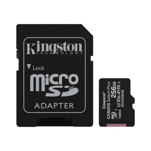 Kingston Karta pamięci Kingston microSD Canvas Select Plus 256GB Class 10 + adapter Kingston Karta pamięci Kingston microSD Canvas Select Plus 256GB Class 10 + adapter