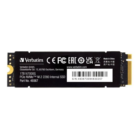 Verbatim Dysk SSD Verbatim Vi7000G 1TB M.2 2280 PCIe Gen4 NVME (7400/5500 MB/s) Verbatim Dysk SSD Verbatim Vi7000G 1TB M.2 2280 PCIe Gen4 NVME (7400/5500 MB/s)