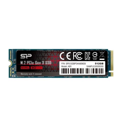 Silicon Power Dysk SSD Silicon Power A80 512GB M.2 2280 PCIe Gen3x4 NVMe (3400/3000 MB/s) Silicon Power Dysk SSD Silicon Power A80 512GB M.2 2280 PCIe Gen3x4 NVMe (3400/3000 MB/s)