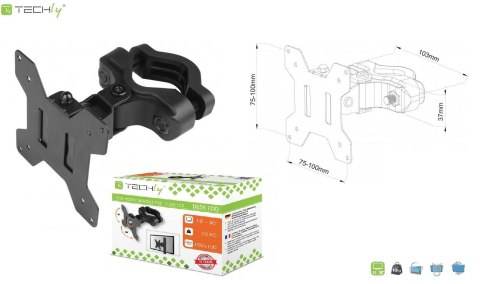 Techly Uchwyt na słup Techly 13"-30", 10kg obrotowy Techly Uchwyt na słup Techly 13"-30", 10kg obrotowy