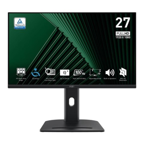 MSI Monitor MSI 27" PRO MP275PG IPS FHD 100Hz HDMI DP VGA głośniki MSI Monitor MSI 27" PRO MP275PG IPS FHD 100Hz HDMI DP VGA głośniki