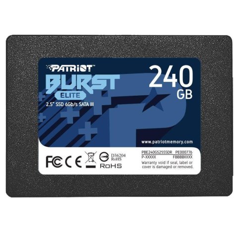 Patriot Memory Dysk SSD Patriot Burst Elite 240GB SATA3 2,5" (450/320 MB/s) 7mm Patriot Memory Dysk SSD Patriot Burst Elite 240GB SATA3 2,5" (450/320 MB/s) 7mm