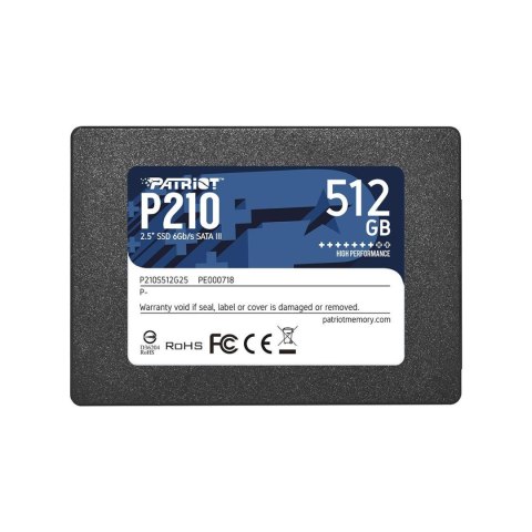 Patriot Memory Dysk SSD Patriot P210 512GB 2.5" SATA3 (520/430 MB/s) 7mm Patriot Memory Dysk SSD Patriot P210 512GB 2.5" SATA3 (520/430 MB/s) 7mm