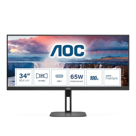 AOC Monitor AOC 34" U34V5C/BK HDMI DP USB-C USB 3.1 x4 głośniki AOC Monitor AOC 34" U34V5C/BK HDMI DP USB-C USB 3.1 x4 głośniki
